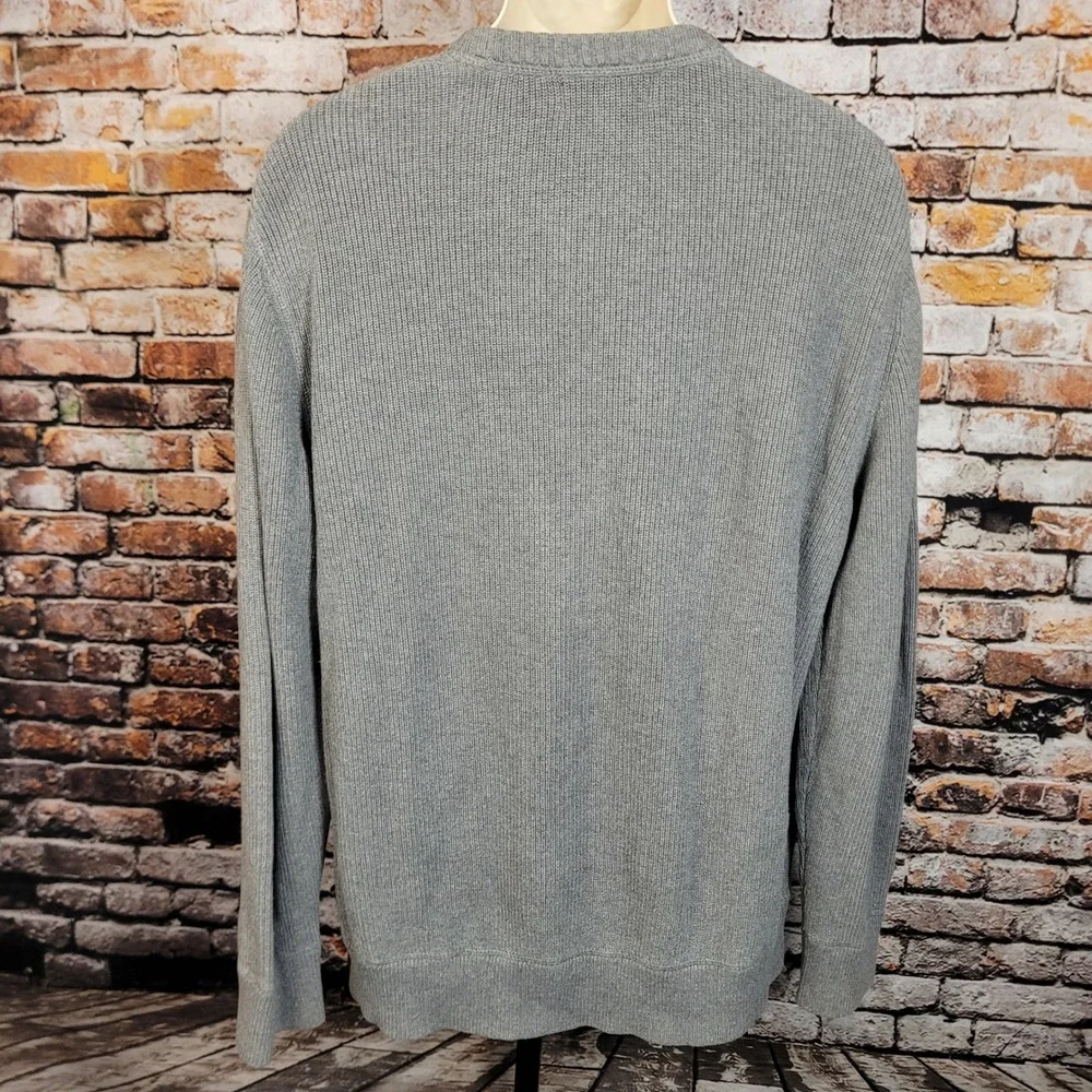 Eddie Bauer Mens Sweater XXL Gray Crewneck Cotton Knit Classic Casual Outdoor - Picture 3 of 10
